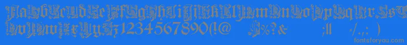 DearestOpen-fontti – harmaat kirjasimet sinisellä taustalla