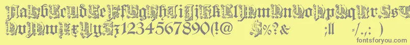 DearestOpen-fontti – harmaat kirjasimet keltaisella taustalla
