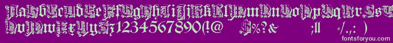 DearestOpen-fontti – vihreät fontit violetilla taustalla