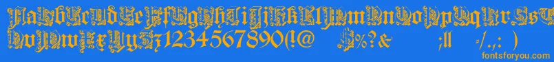 DearestOpen-fontti – oranssit fontit sinisellä taustalla