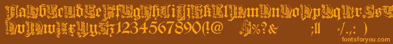 DearestOpen Font – Orange Fonts on Brown Background