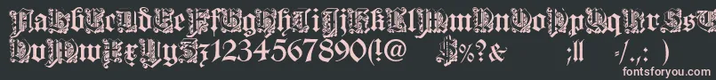 DearestOpen-fontti – vaaleanpunaiset fontit mustalla taustalla