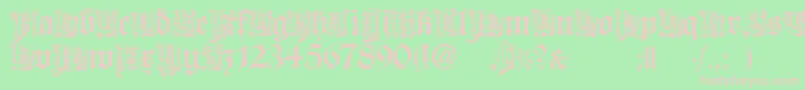 Fonte DearestOpen – fontes rosa em um fundo verde