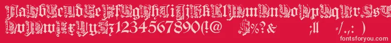 DearestOpen-Schriftart – Rosa Schriften auf rotem Hintergrund