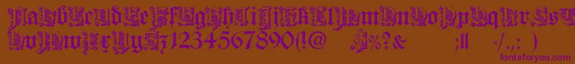 DearestOpen Font – Purple Fonts on Brown Background