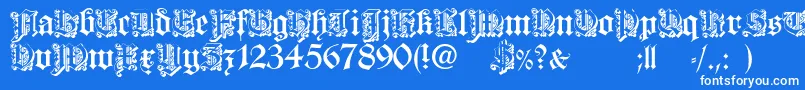 DearestOpen-Schriftart – Weiße Schriften auf blauem Hintergrund