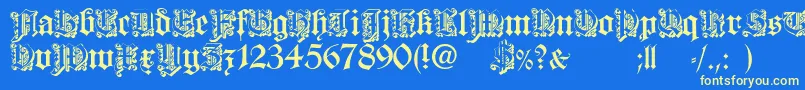 フォントDearestOpen – 黄色の文字、青い背景