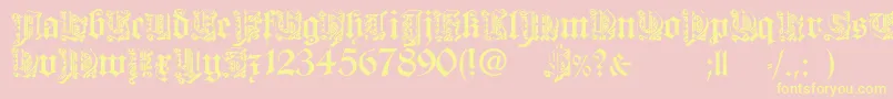 DearestOpen-fontti – keltaiset fontit vaaleanpunaisella taustalla