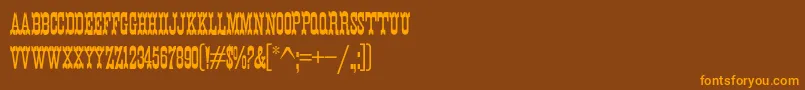 K22EurekaNofrills Font – Orange Fonts on Brown Background