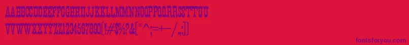 K22EurekaNofrills Font – Purple Fonts on Red Background