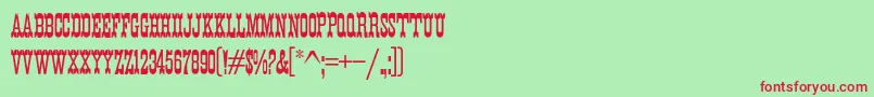K22EurekaNofrills Font – Red Fonts on Green Background