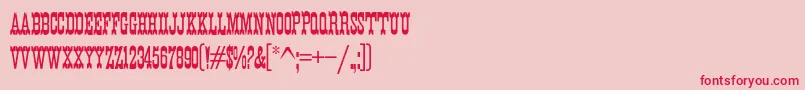 K22EurekaNofrills Font – Red Fonts on Pink Background