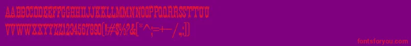 K22EurekaNofrills Font – Red Fonts on Purple Background