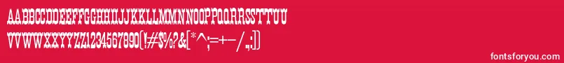 K22EurekaNofrills Font – White Fonts on Red Background