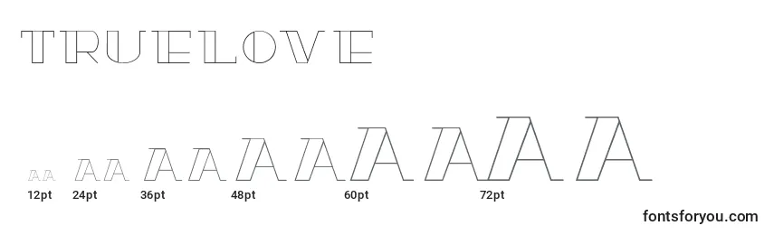 Truelove Font Sizes