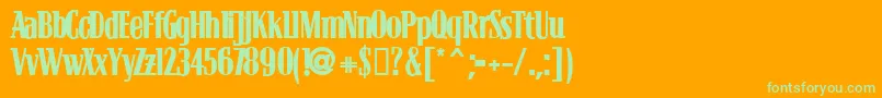 Blocb Font – Green Fonts on Orange Background