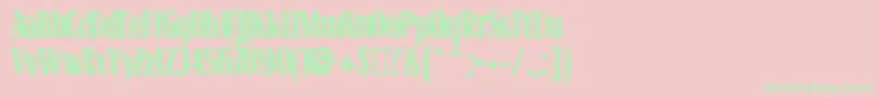 Blocb Font – Green Fonts on Pink Background