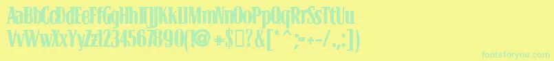 Blocb Font – Green Fonts on Yellow Background