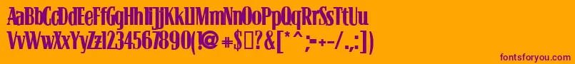 Blocb Font – Purple Fonts on Orange Background