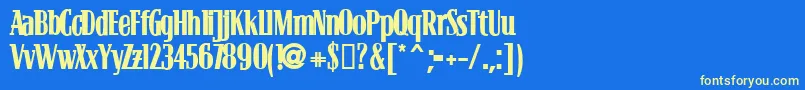 Blocb Font – Yellow Fonts on Blue Background