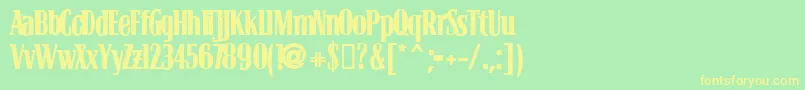 Blocb Font – Yellow Fonts on Green Background