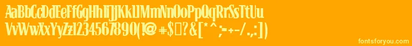 Blocb Font – Yellow Fonts on Orange Background