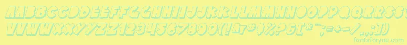 SfTattleTalesShadowItalic Font – Green Fonts on Yellow Background