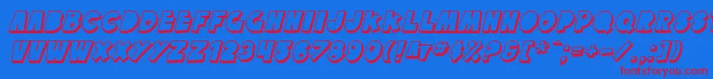 SfTattleTalesShadowItalic Font – Red Fonts on Blue Background