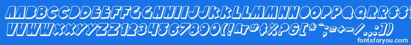 SfTattleTalesShadowItalic Font – White Fonts on Blue Background