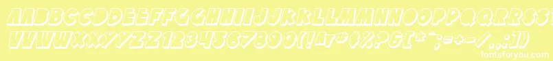 SfTattleTalesShadowItalic Font – White Fonts on Yellow Background