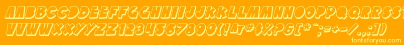 SfTattleTalesShadowItalic Font – Yellow Fonts on Orange Background