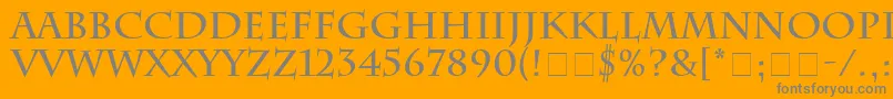 SenatusSsiBold-Schriftart – Graue Schriften auf orangefarbenem Hintergrund