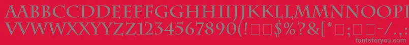 SenatusSsiBold-Schriftart – Graue Schriften auf rotem Hintergrund