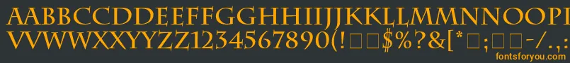 フォントSenatusSsiBold – 黒い背景にオレンジの文字