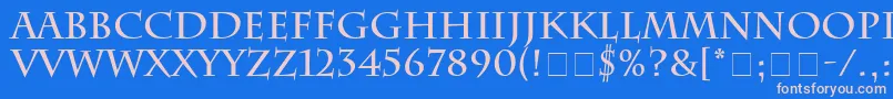 Weitere Informationen zur SenatusSsiBold-Schriftart SenatusSsiBold-Schriftart – Rosa Schriften auf blauem Hintergrund