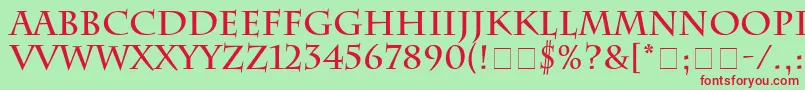 フォントSenatusSsiBold – 赤い文字の緑の背景