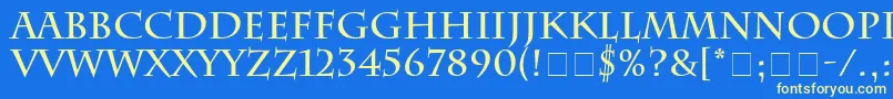 フォントSenatusSsiBold – 黄色の文字、青い背景