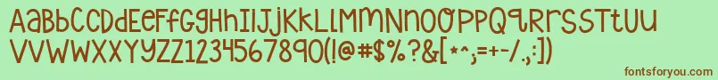 Kgwhotellsyourstory Font – Brown Fonts on Green Background