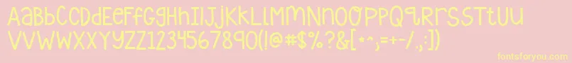 Kgwhotellsyourstory Font – Yellow Fonts on Pink Background