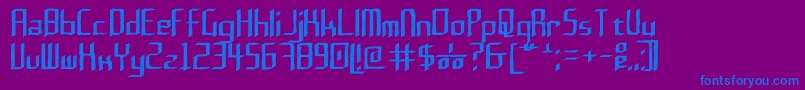Rushil0.6-fontti – siniset fontit violetilla taustalla