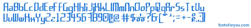 フォントRushil0.6 – 白い背景に青い文字