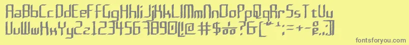 フォントRushil0.6 – 黄色の背景に灰色の文字