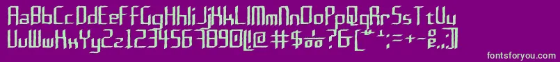 フォントRushil0.6 – 紫の背景に緑のフォント