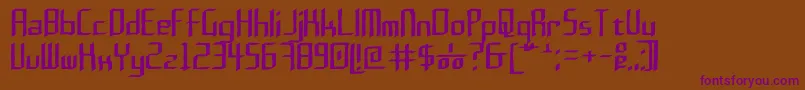 フォントRushil0.6 – 紫色のフォント、茶色の背景