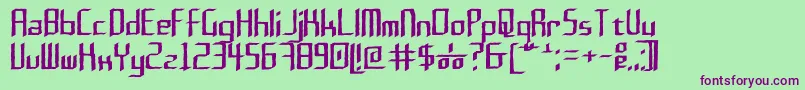 フォントRushil0.6 – 緑の背景に紫のフォント