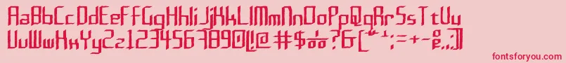 Rushil0.6 Font – Red Fonts on Pink Background