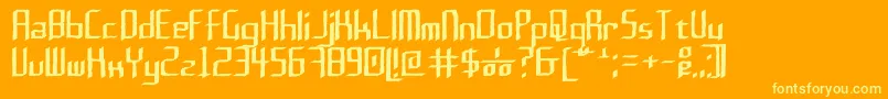フォントRushil0.6 – オレンジの背景に黄色の文字