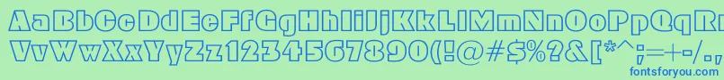 フォントGeoc – 青い文字は緑の背景です。