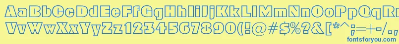 フォントGeoc – 青い文字が黄色の背景にあります。
