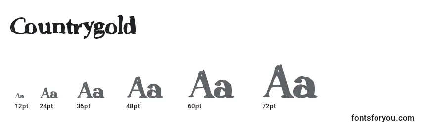 Countrygold Font Sizes